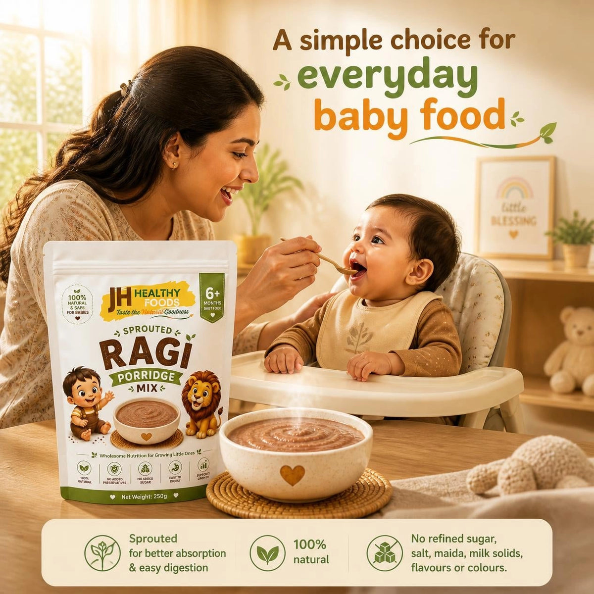 Baby First Foods Combo: Nendram Banana & Sprouted Ragi (6+ Months)
