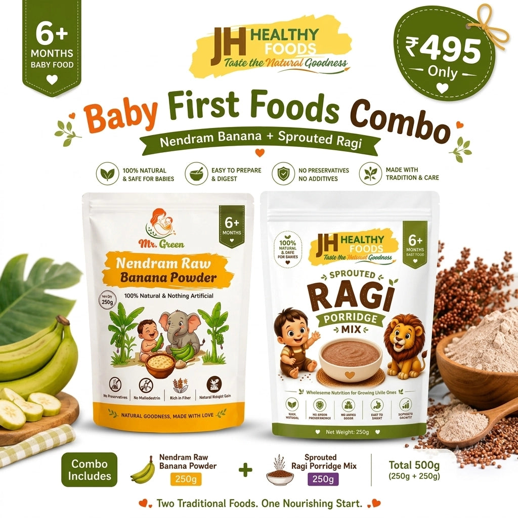 Baby First Foods Combo: Nendram Banana & Sprouted Ragi (6+ Months)