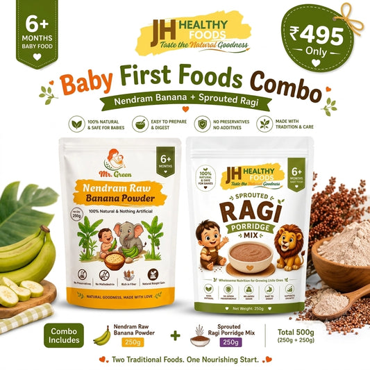 Baby First Foods Combo: Nendram Banana & Sprouted Ragi (6+ Months)