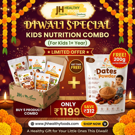 Diwali Special Kids Nutrition Combo Box (1+ Years) | 5 Healthy Foods + FREE 200g Dates Powder