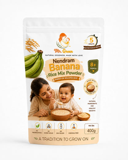 Nendram Banana Rice Mix | Wholesome Nutrition for Babies & Kids | 8+M