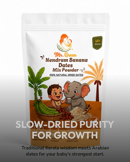 Nendram Banana Dates Mix | Natural Iron-Rich Food for Babies & Kids | 10+M
