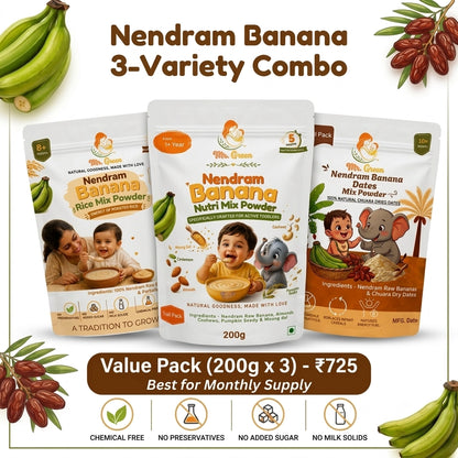 Kids Trail Combo Pack | Nendram Banana 3-Variety (1+ Year)