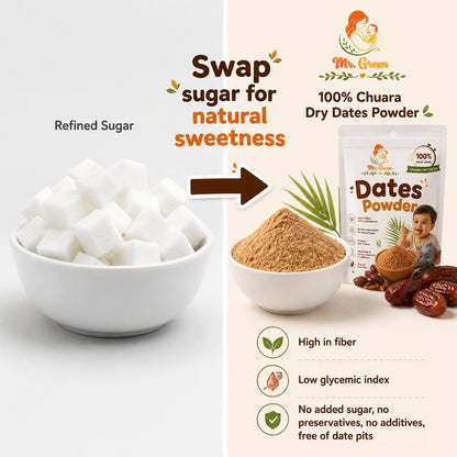 Dry Dates Powder | Natural Sweetener for Babies, Kids & Families | 300g